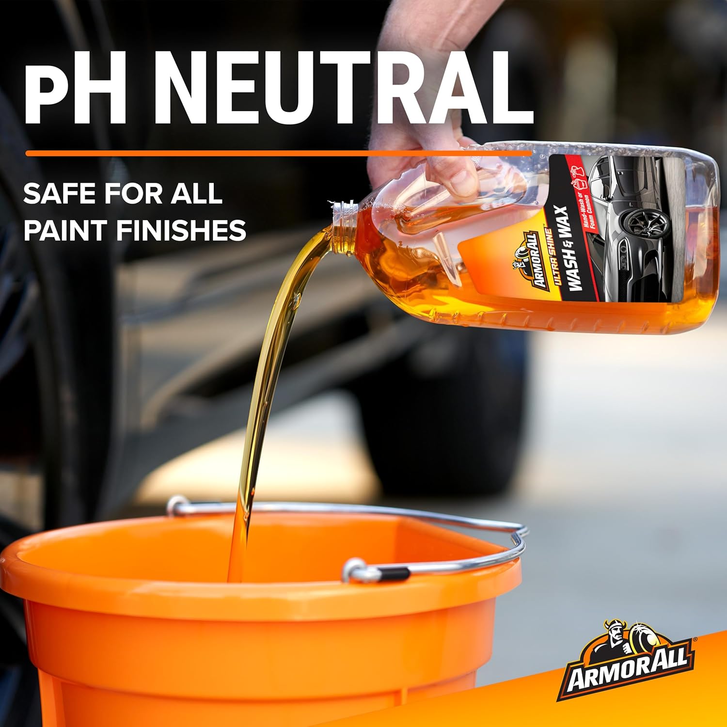 ARMOR ALL Ultra Wash Wax 64 Oz 10346, Orange, Car Wash Wax, Car Cleaner, Car Washing, 10346, 1 Piece