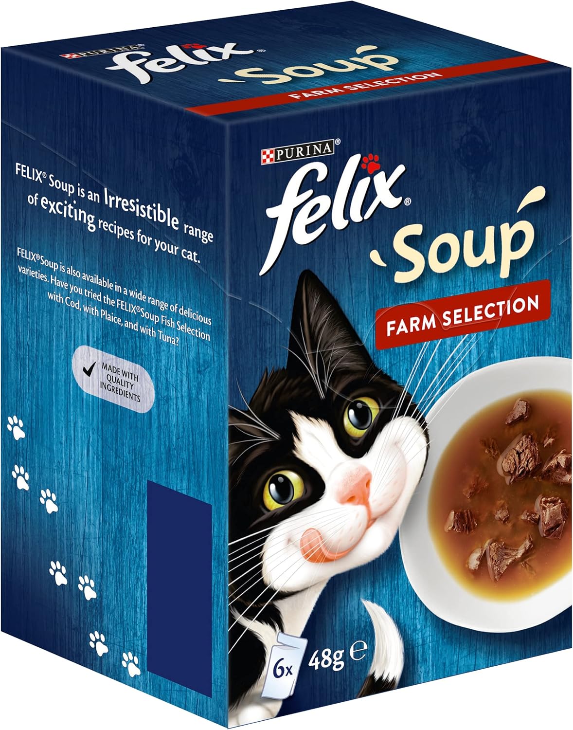 Purina Felix Soup Tender Strips (With Beef, Chicken, Lamb), Blue