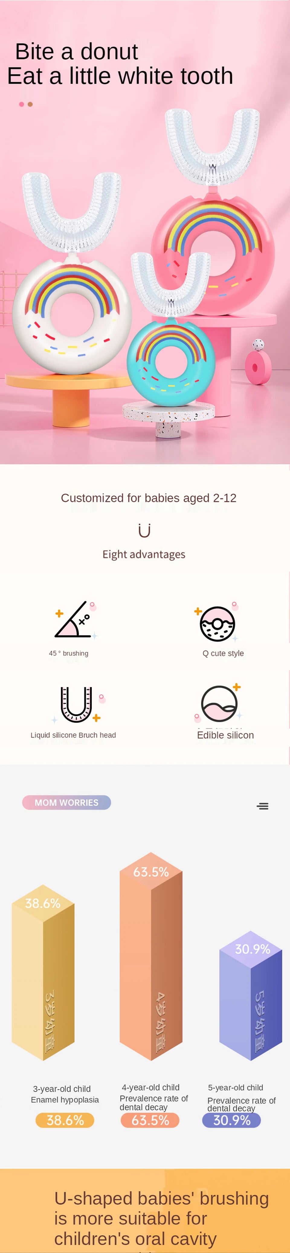 1PC Baby Soft Silicone Training Toothbrush Baby Children Dental Oral Care Tooth Brush Tool Baby kid tooth brush Infant items