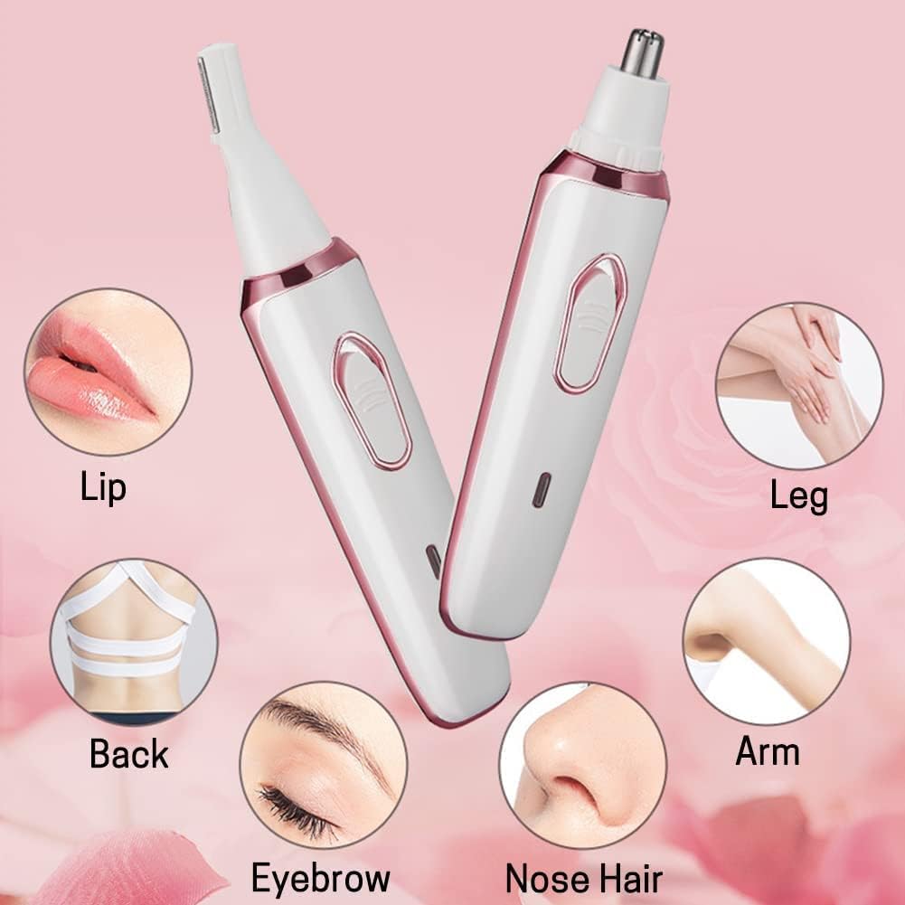SUCITY Eyebrow Trimmer,4 in1Multifunctional Hair Trimmer, Electric Shaver for Women, USB Rechargeable ABS+UV Eyebrow Trimmer Painless Shaver Hair Clipper for Bikini, Nose Hair, Eyebrow, Body, Sideburn