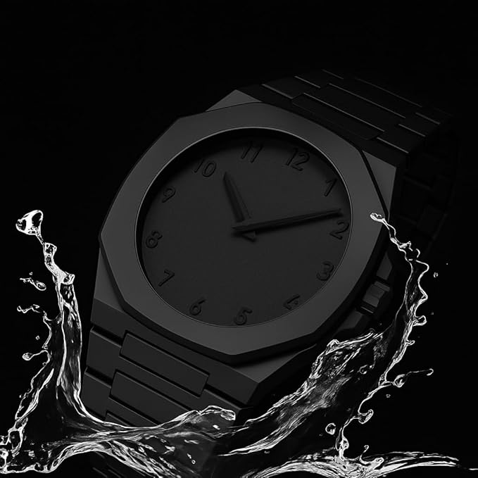 Aura Men's Matte Black Watch with Arabic Numerals – Minimalist Analog Design | Trending Stylish Wristwatch" arbic nomarical watch full black watch