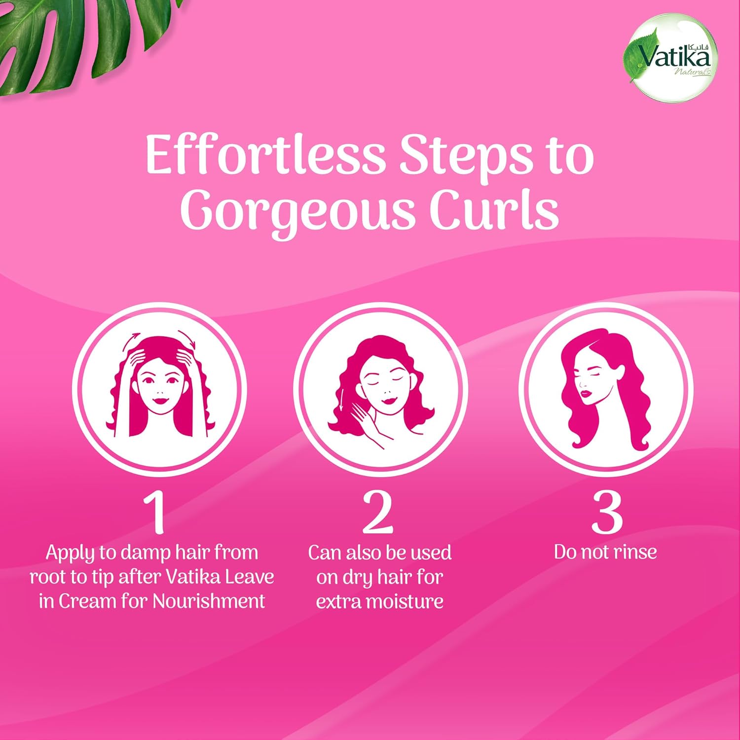 Vatika Naturals Curls Hair Cream 300ml | With Shea Butter, Avocado Oil & Hyaluronic Acid | 48 Hour Curl Retention | Moisturizes, Defines & Controls Frizz for Natural Waves, Curls & Coils