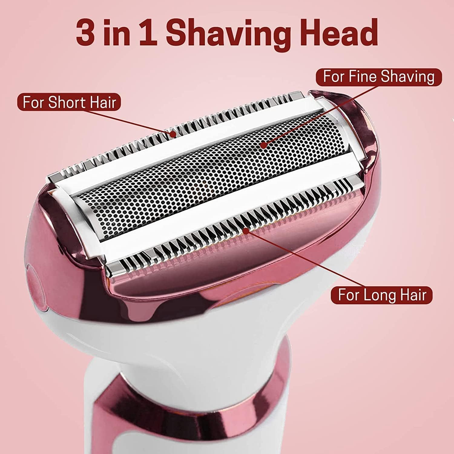 SUCITY Eyebrow Trimmer,4 in1Multifunctional Hair Trimmer, Electric Shaver for Women, USB Rechargeable ABS+UV Eyebrow Trimmer Painless Shaver Hair Clipper for Bikini, Nose Hair, Eyebrow, Body, Sideburn