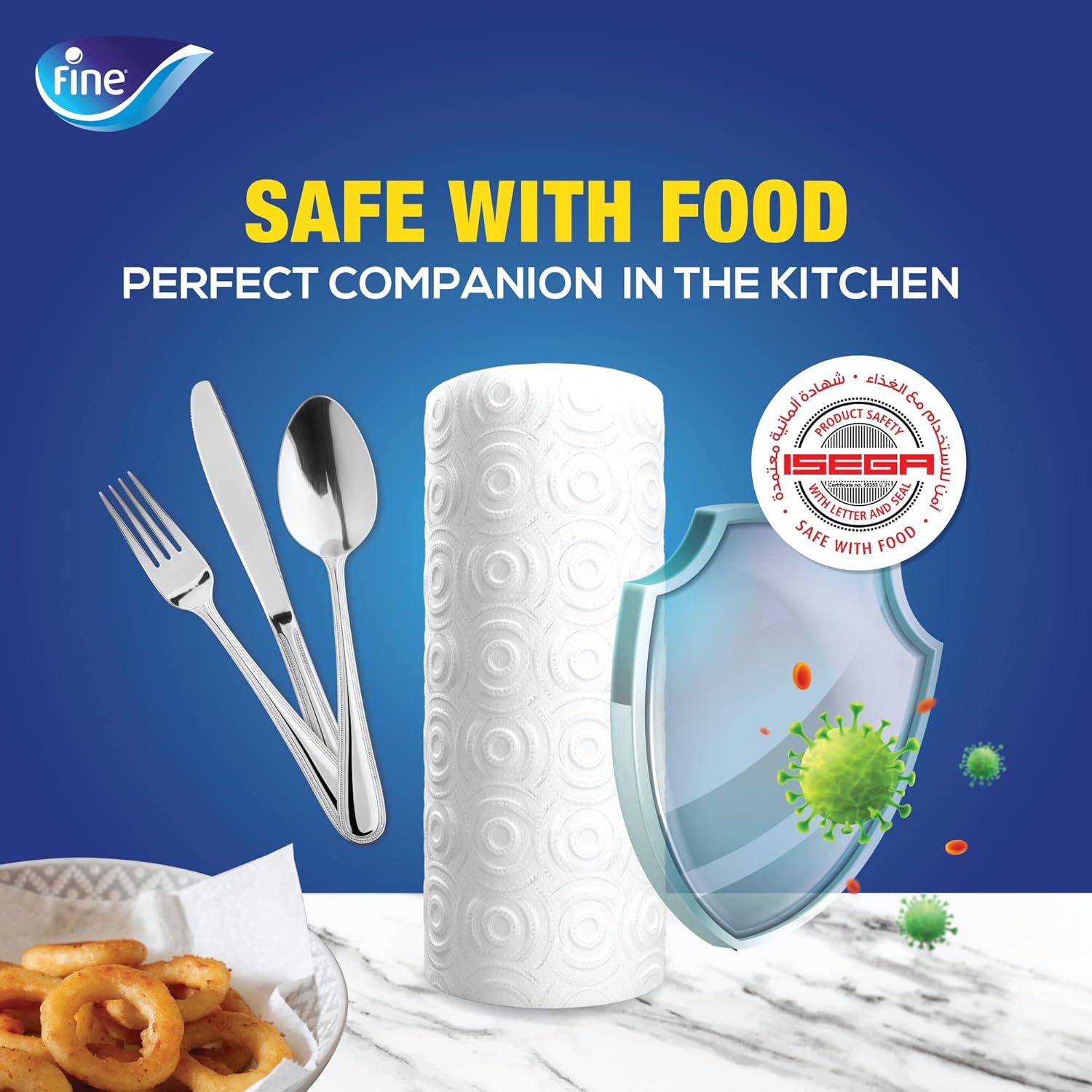 Fine Kitchen Super Towel Pro, 6 Rolls 60 Sheets x 3 Ply Paper Tissue