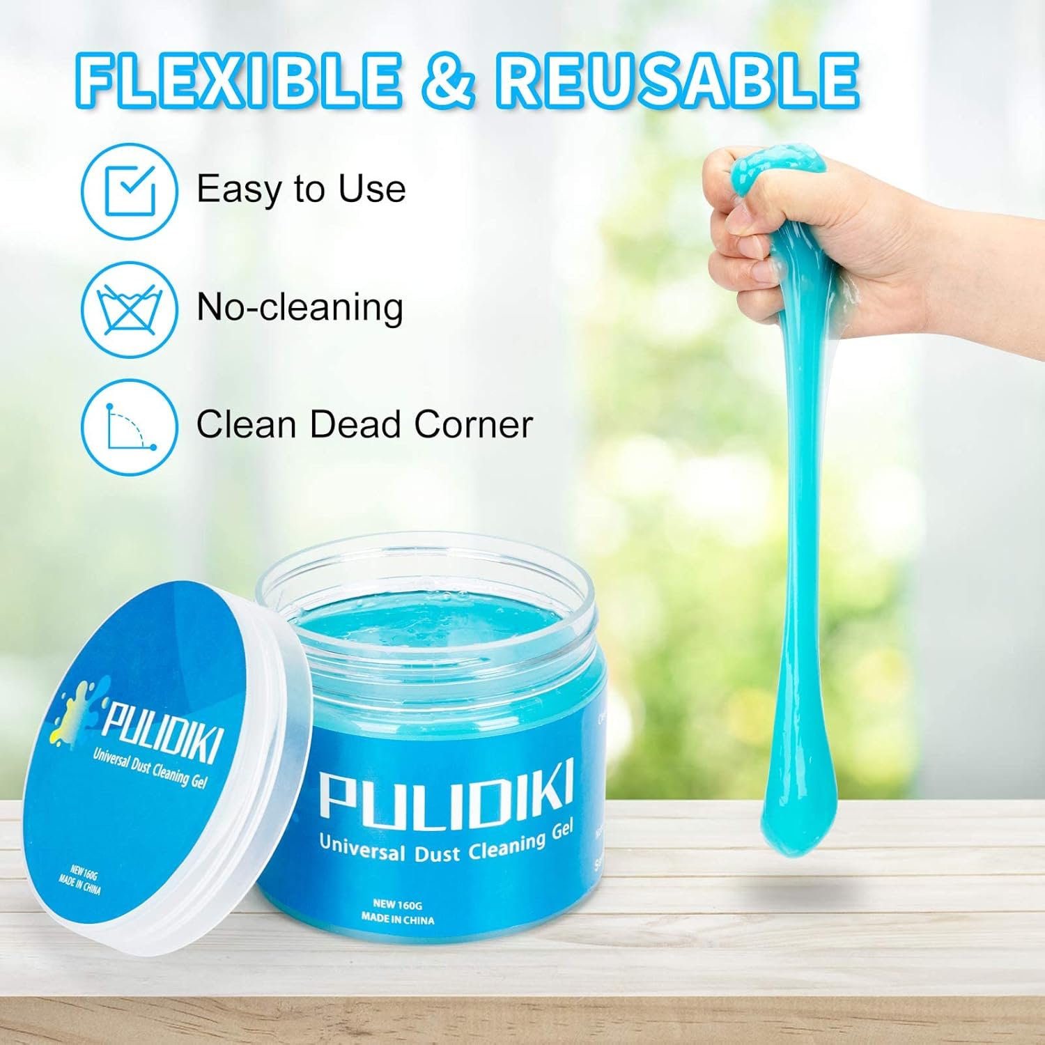 PULIDIKI Cleaning Gel for Car, Car Kit Universal Detailing Automotive Dust Crevice Cleaner Auto Air Vent Interior Detail Removal Putty Keyboard Vents, PC, Laptops, Cameras