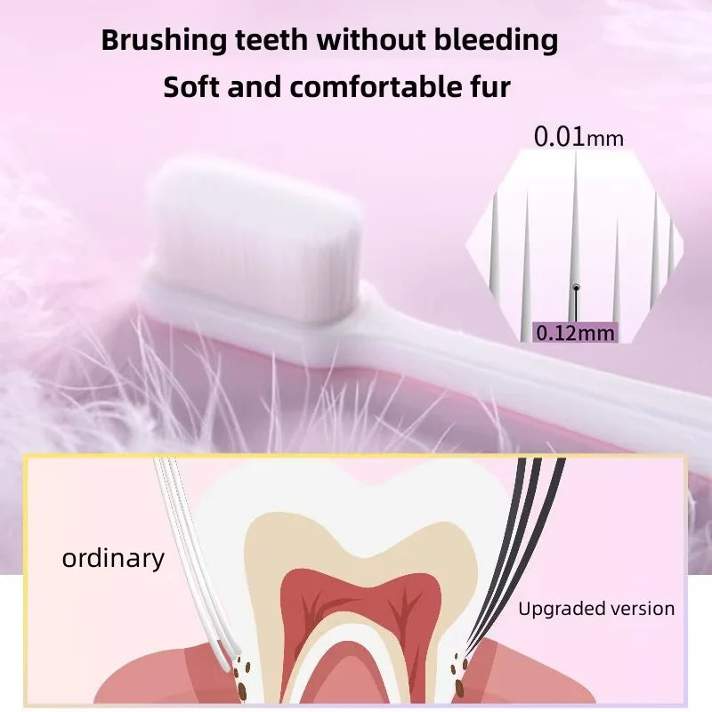 Ultra-fine Toothbrushes Wave Nano Million Bristles Micro Soft Tooth Brush With Holder Portable Tooth Brush Oral Hygiene Tools