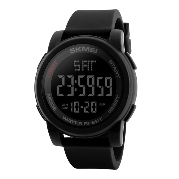 SKMEI Men's Digital Sports Wrist Watch LED Screen Large Face Electronics Military Watches Waterproof Alarm Stopwatch Back Light Outdoor Casual Black Watch - 1257